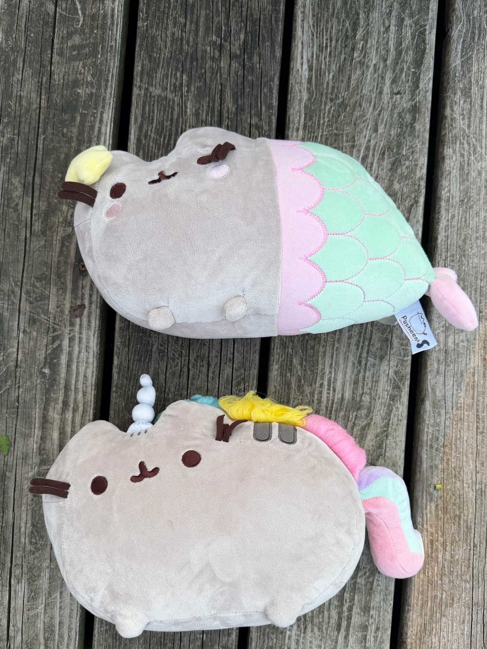 2 GUND Pusheen Plushies- mermaid and unicorn